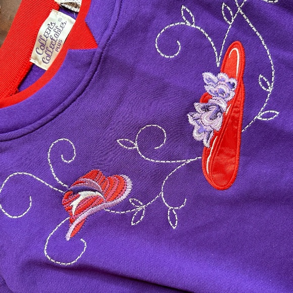 RED HATS PURPLE & RED Embroidered Sweatshirt 3X - Picture 6 of 9